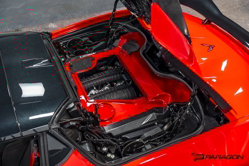 C8 Carbon Fiber Clear Engine Bay Cover - Convertible | 2020-2024
