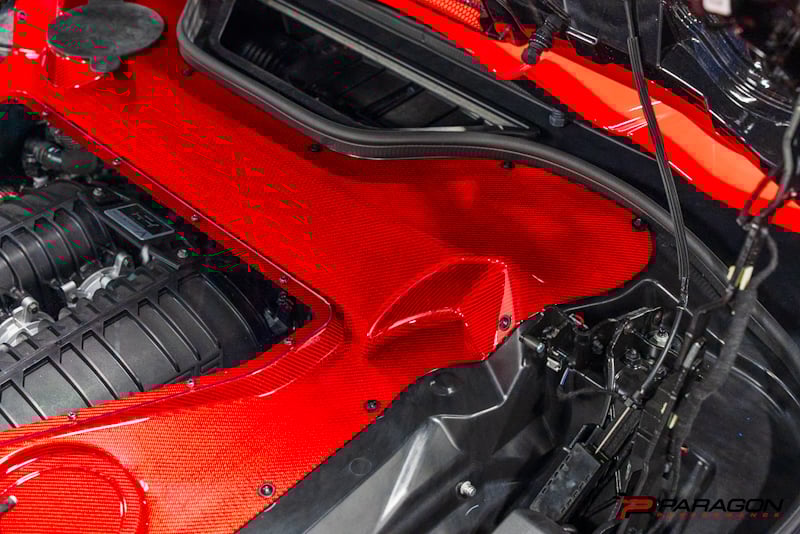 C8 Carbon Fiber Clear Engine Bay Cover - Convertible | 2020-2024