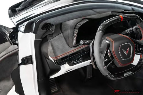 C8 Carbon Fiber Drive Side Dashboard Overlay | 2020-2024