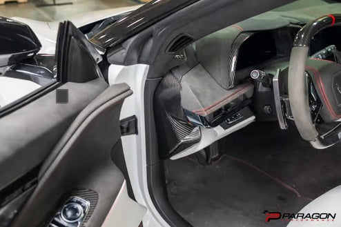 C8 Corvette Carbon Fiber Dashboard Door Sill Overlay | 2020-2024