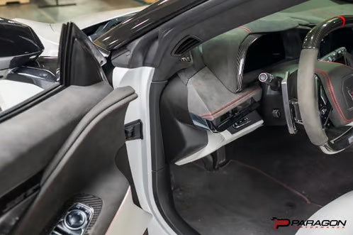 C8 Corvette Carbon Fiber Dashboard Door Sill Overlay | 2020-2024