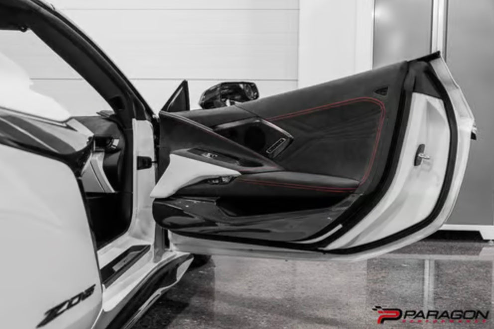 C8 Corvette Carbon Fiber Door Kick Panel Overlay
