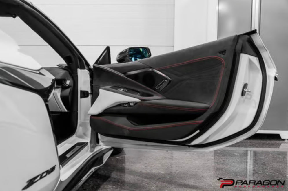 C8 Corvette Carbon Fiber Door Kick Panel Overlay