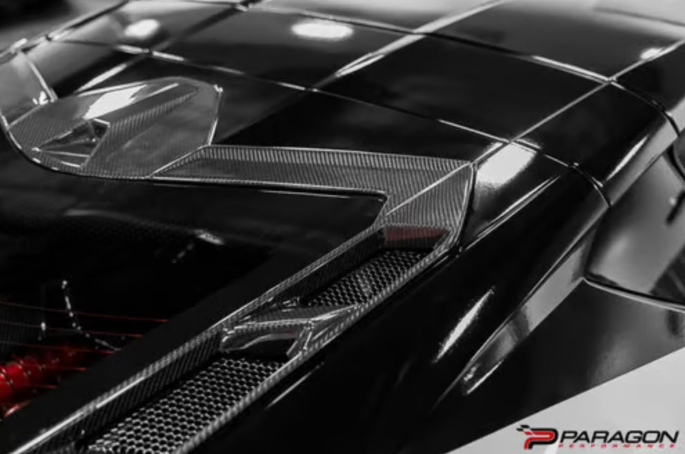 C8 Corvette Carbon Fiber Rear Hatch Vent Overlays