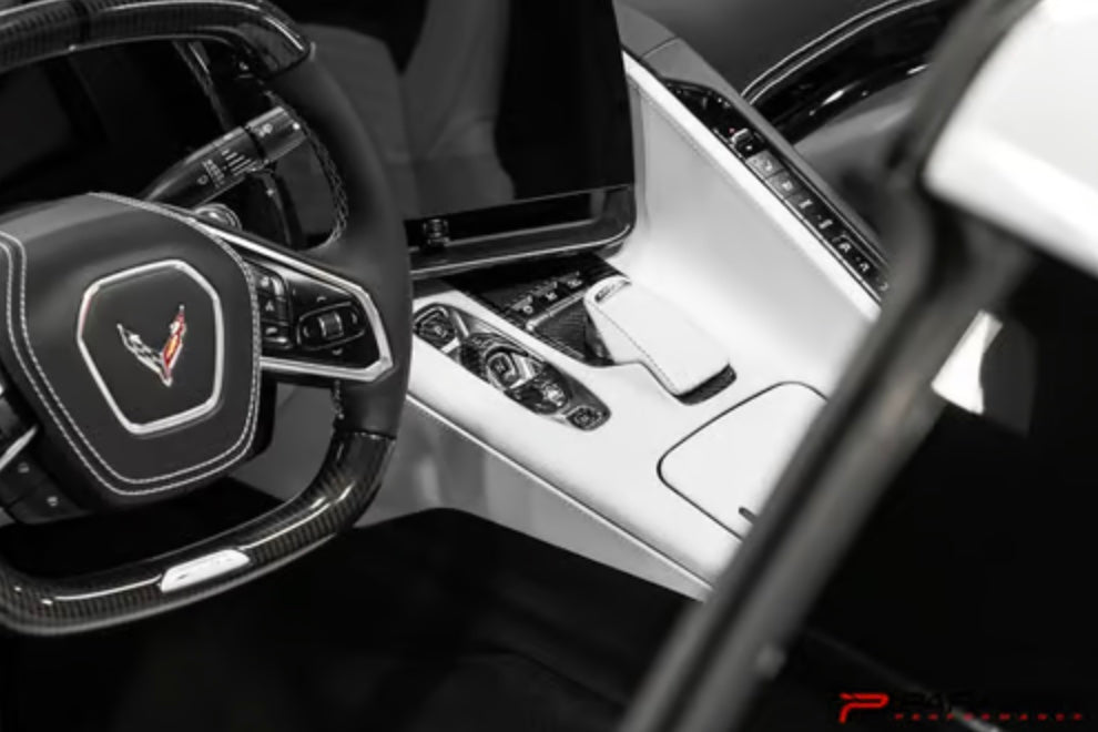 C8 Corvette Carbon Fiber Transmission Control Button Covers