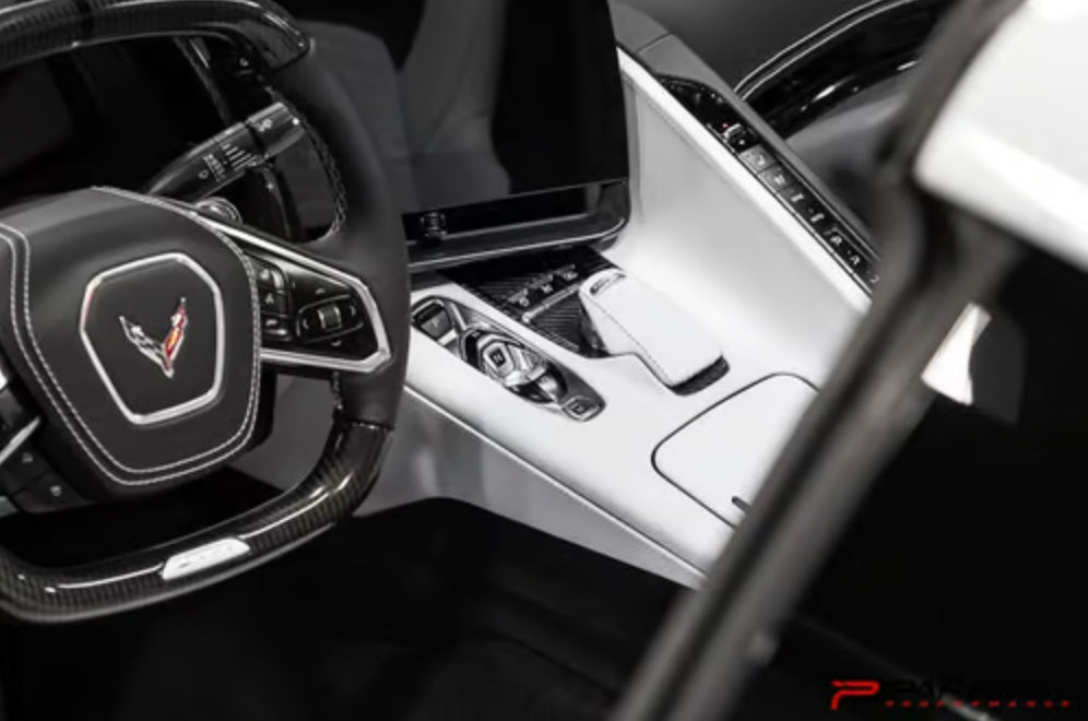 C8 Corvette Carbon Fiber Transmission Control Button Covers