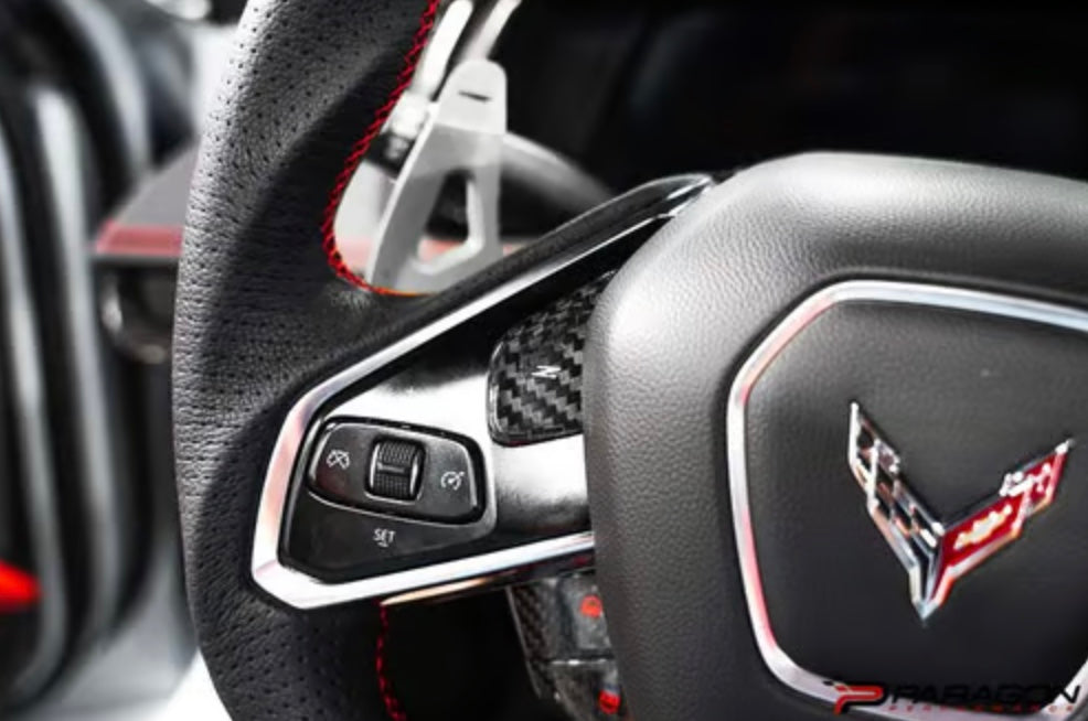 C8 Corvette Steering Wheel Button Covers Only - HEATED