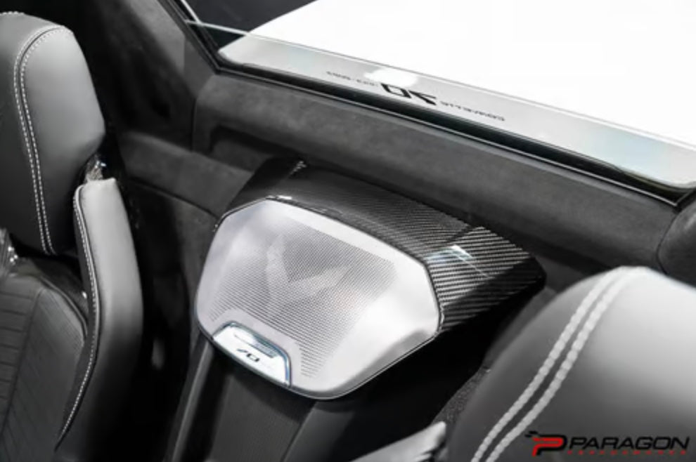 C8 Corvette Carbon Fiber Waterfall Speaker Trim Cover - HTC