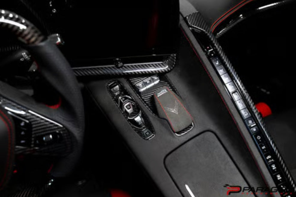 C8 Corvette Carbon Fiber Mode Selector Trim Overlay
