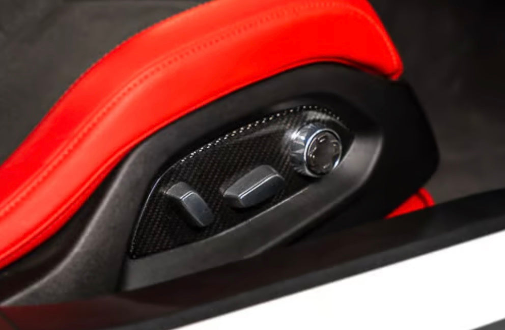 C8 Corvette Carbon Fiber Seat Adjuster Trim Overlay