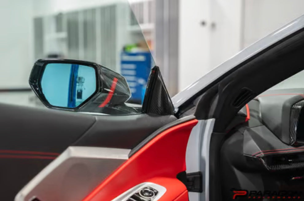 C8 Corvette Carbon Fiber A Pillar Interior Trim Overlay