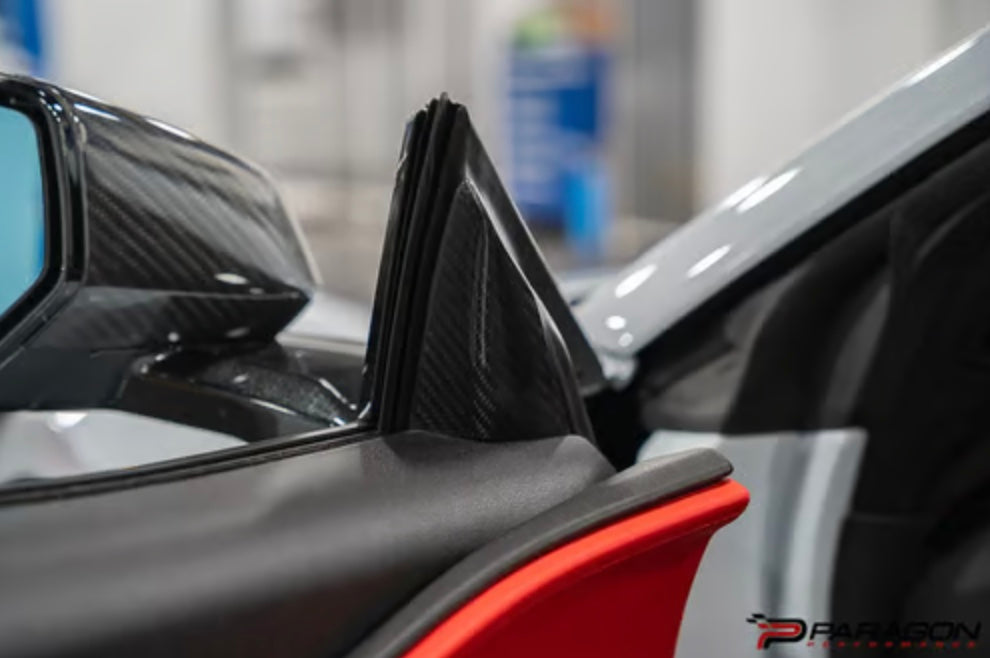 C8 Corvette Carbon Fiber A Pillar Interior Trim Overlay