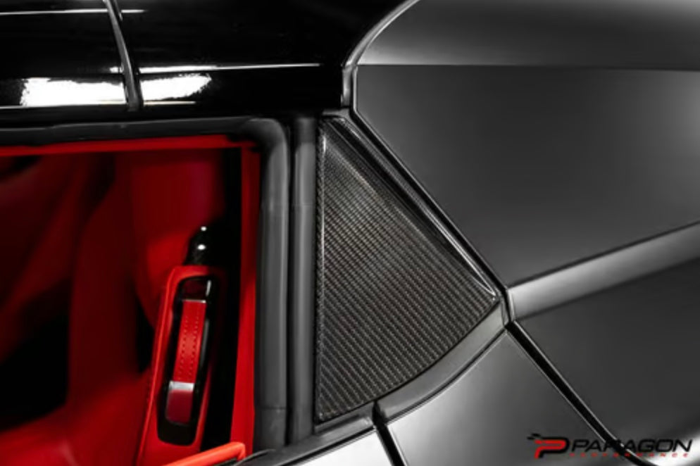 C8 Corvette Convertible Carbon Fiber B Pillar Trim Overlay - HTC