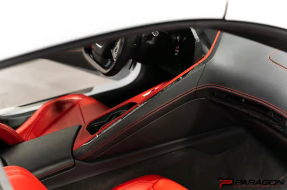 C8 Corvette Carbon Fiber Upper Right Center Console Trim