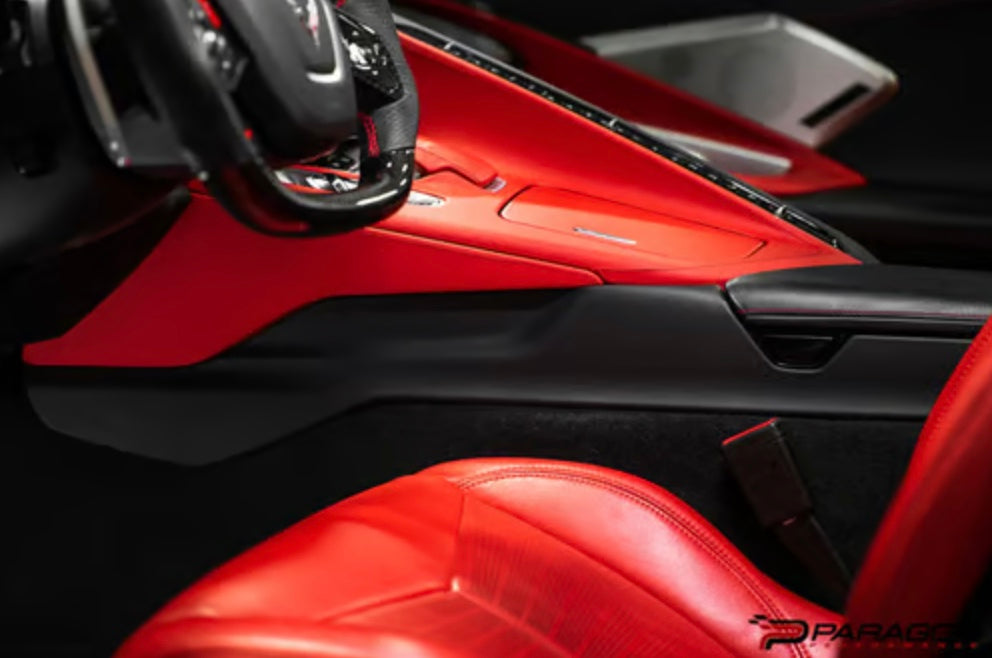 C8 Corvette Carbon Fiber Lower Center Console Trim Overlays