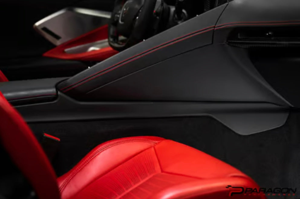 C8 Corvette Carbon Fiber Lower Center Console Trim Overlays