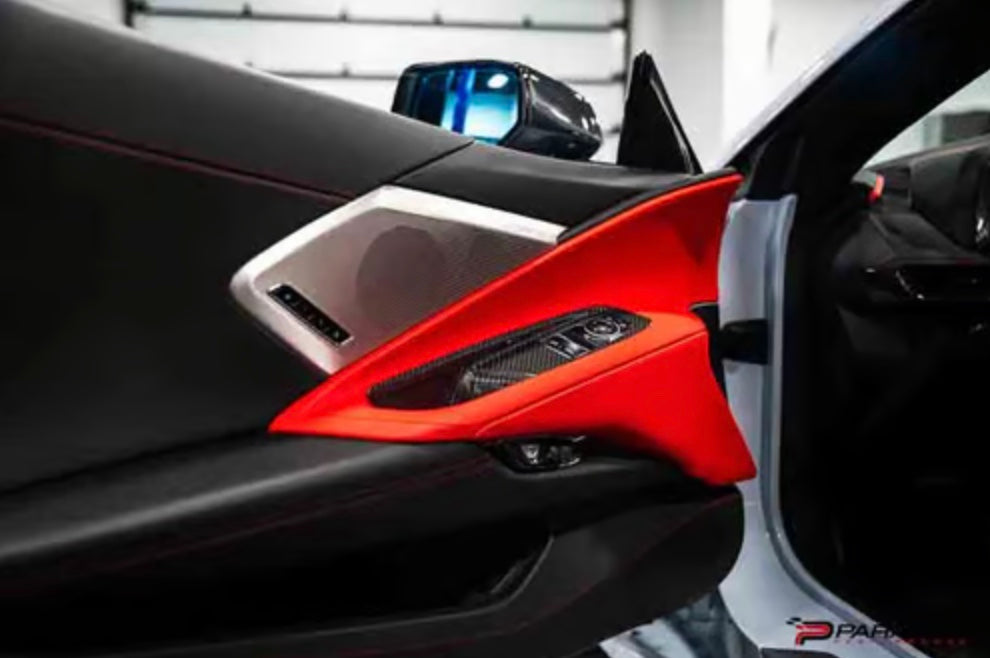 C8 Corvette Carbon Fiber Window Switch Covers - HTC