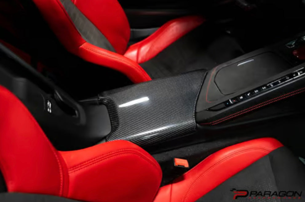 C8 Corvette Carbon Fiber Center Console Lid Overlay