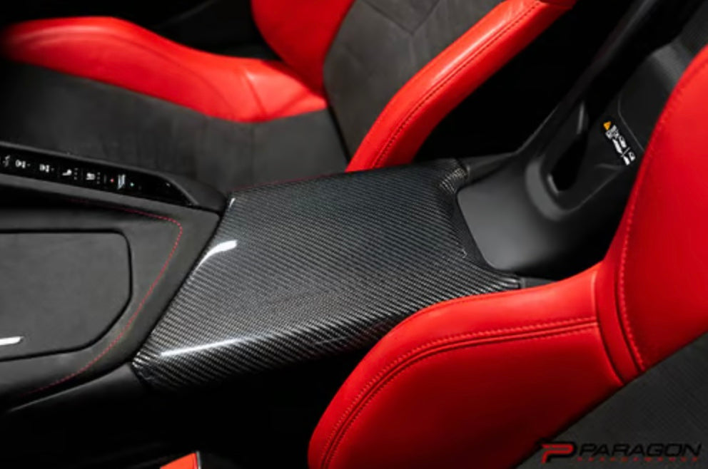 C8 Corvette Carbon Fiber Center Console Lid Overlay