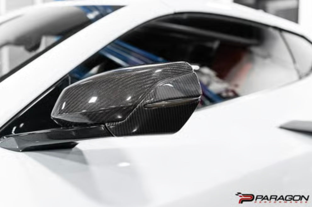 C8 Corvette Carbon Fiber Mirror Bottom Overlay
