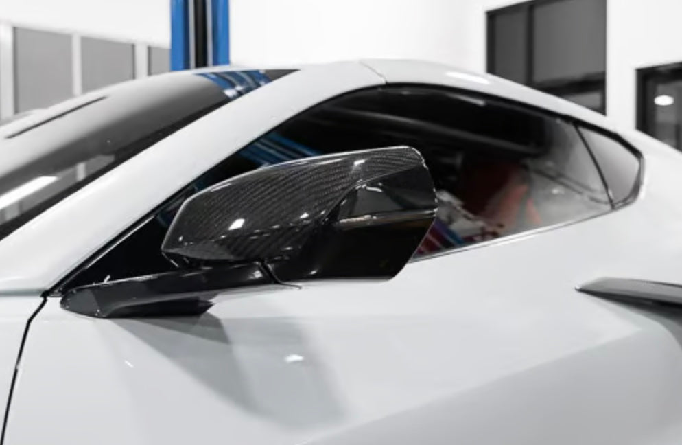 C8 Corvette Carbon Fiber Mirror Bottom Overlay