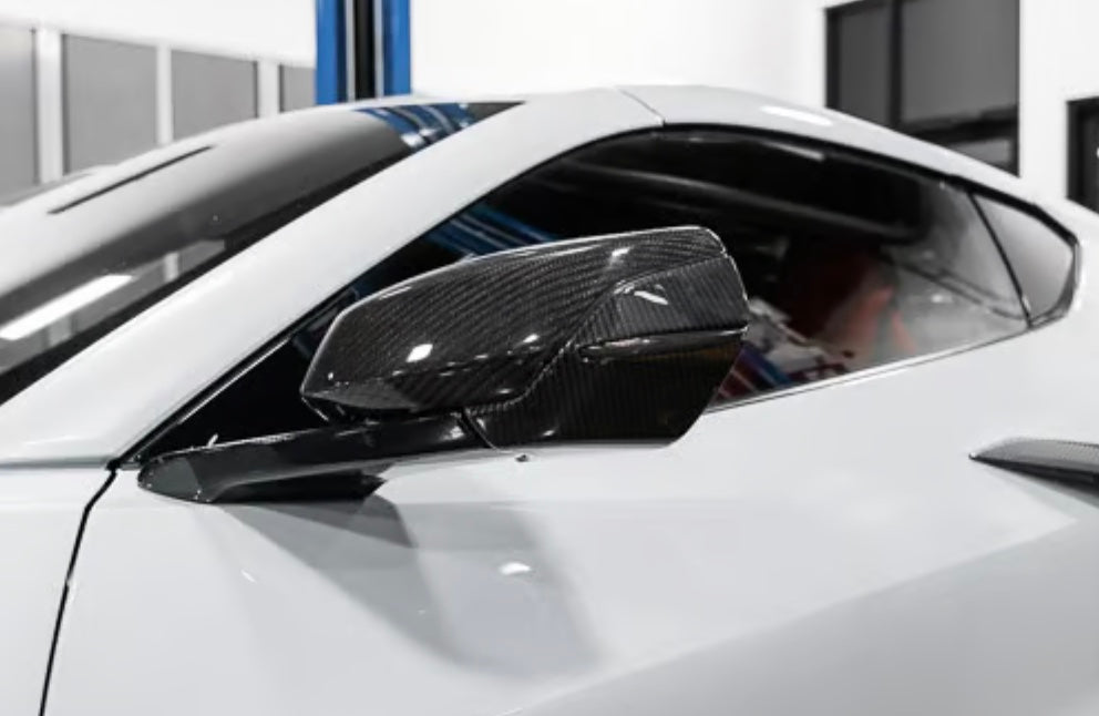 C8 Corvette Carbon Fiber Mirror Bottom Overlay