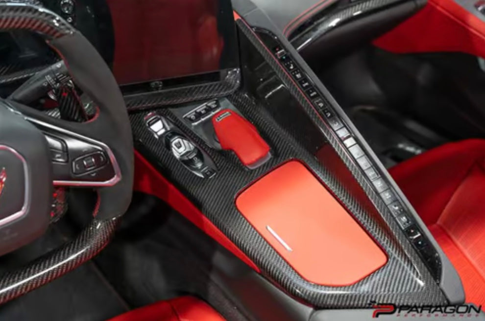 C8 Corvette Carbon Fiber Center Console Overlay