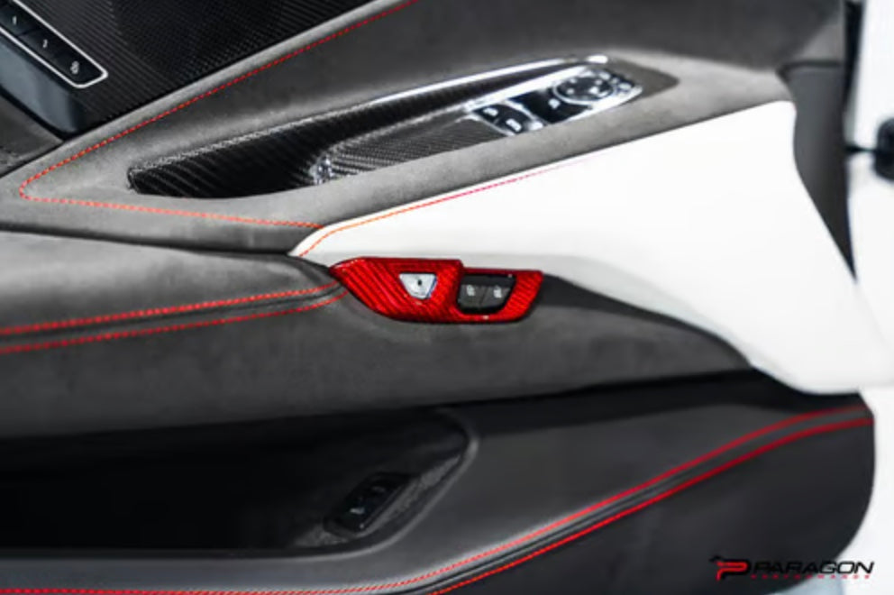 C8 Corvette Carbon Fiber Lock Trim Overlay