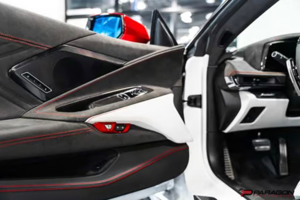C8 Corvette Carbon Fiber Lock Trim Overlay