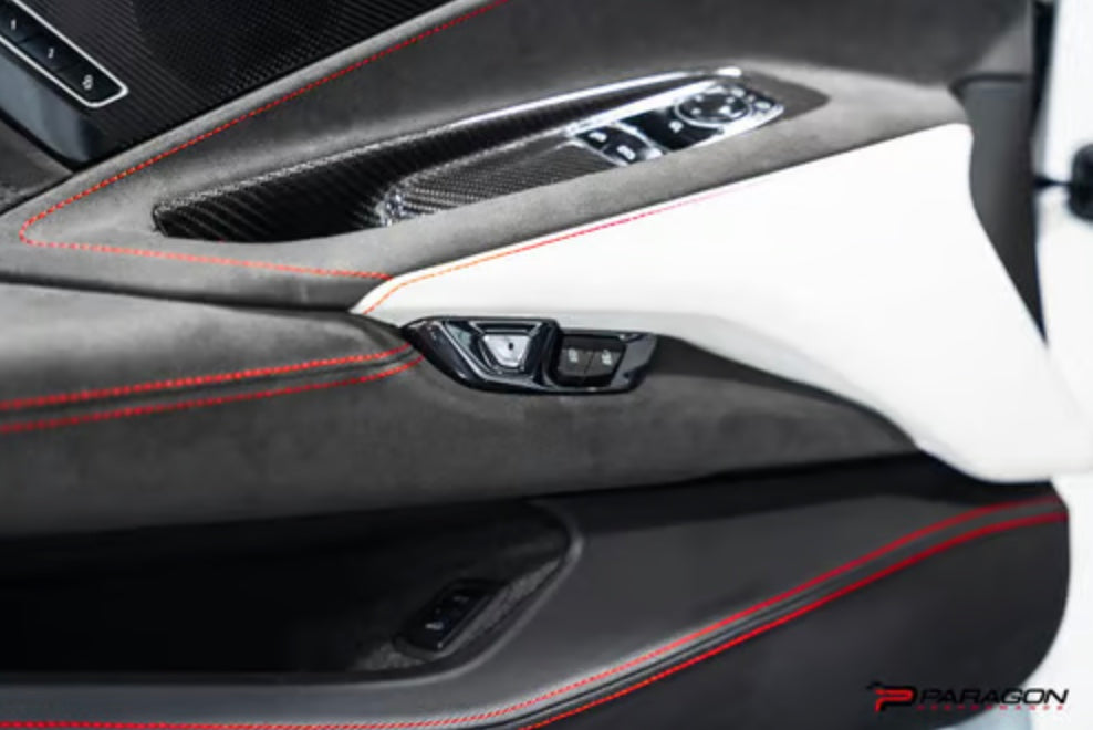 C8 Corvette Carbon Fiber Lock Trim Overlay
