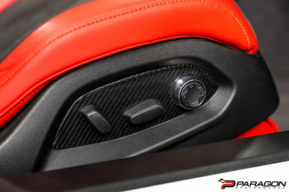 C8 Corvette Carbon Fiber Seat Adjuster Trim Overlay