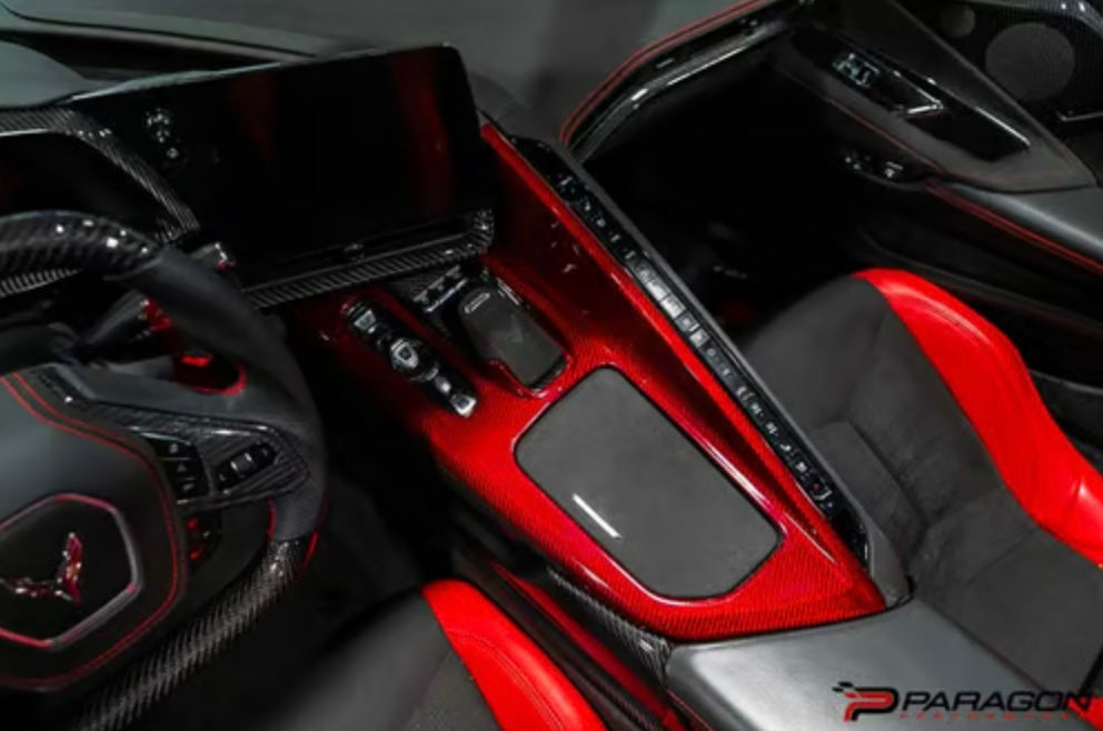 C8 Corvette Carbon Fiber Center Console Overlay