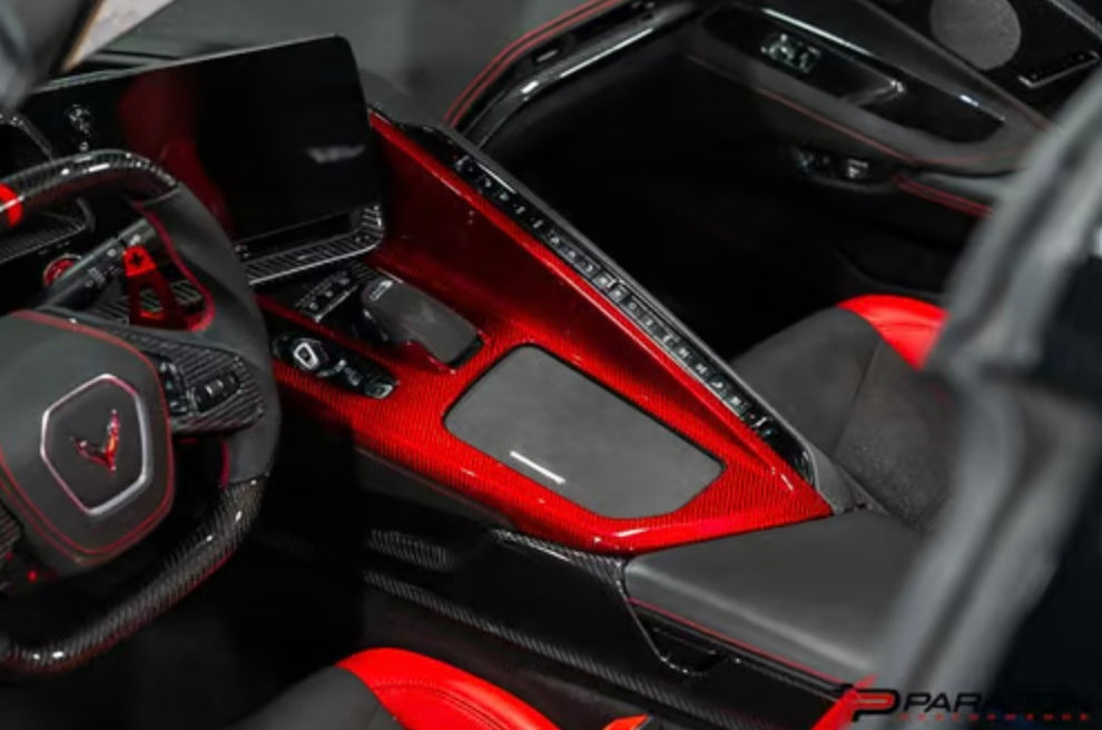 C8 Corvette Carbon Fiber Center Console Overlay