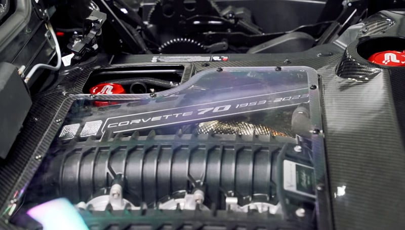 C8 Carbon Fiber Clear Engine Bay Cover - Convertible | 2020-2024