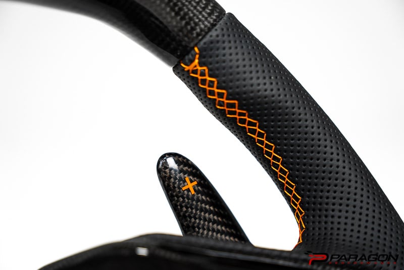 C8 Z06 Corvette Carbon Fiber Steering Wheel - Orange | 2020-2023