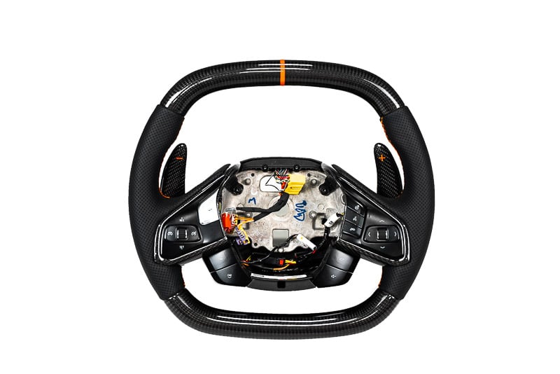 C8 Z06 Corvette Carbon Fiber Steering Wheel - Orange | 2020-2023