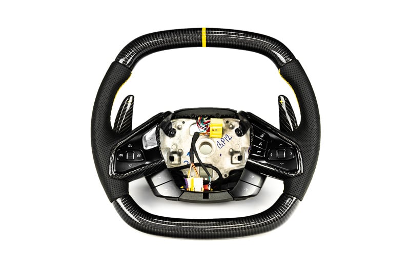 C8 Z06 Corvette Carbon Fiber Steering Wheel - Yellow | 2020-2023