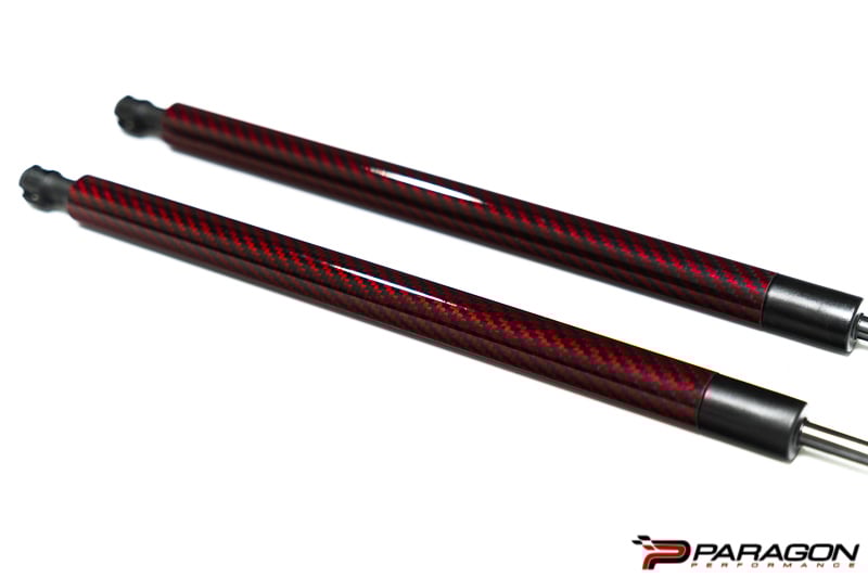 C8 Corvette Carbon Fiber Hood Struts - Red | 2020-2024