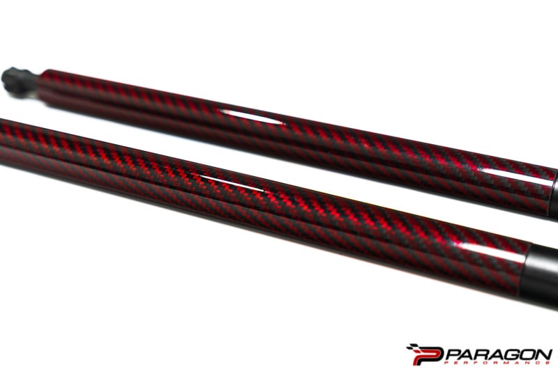 C8 Corvette Carbon Fiber Hood Struts - Red | 2020-2024