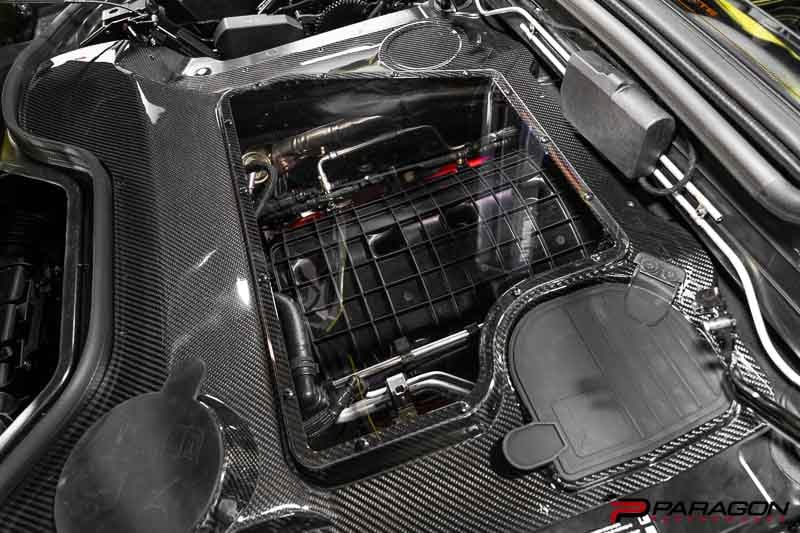 C8 Carbon Fiber Clear Engine Bay Cover - Convertible | 2020-2024