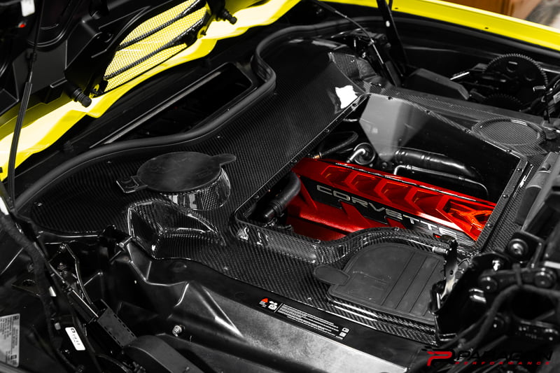C8 Carbon Fiber Clear Engine Bay Cover - Convertible | 2020-2024