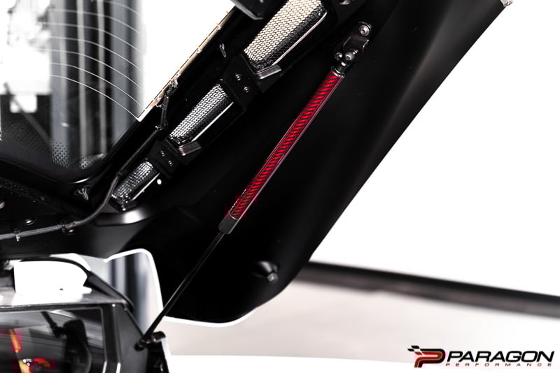 C8 Corvette Carbon Fiber Hood Struts - Red | 2020-2024